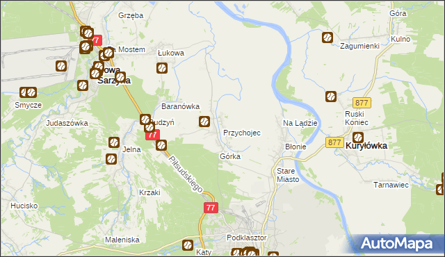 mapa Przychojec, Przychojec na mapie Targeo