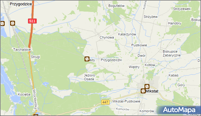 mapa Przygodziczki, Przygodziczki na mapie Targeo