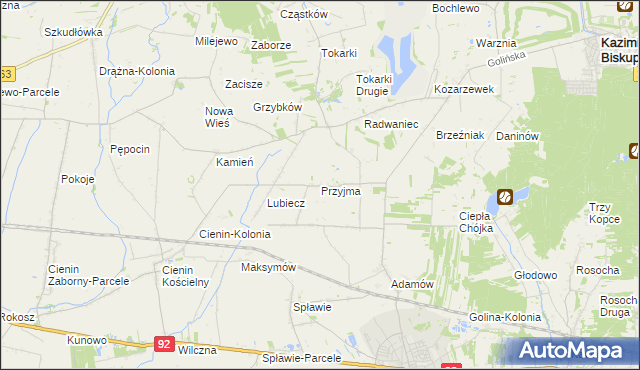 mapa Przyjma gmina Golina, Przyjma gmina Golina na mapie Targeo