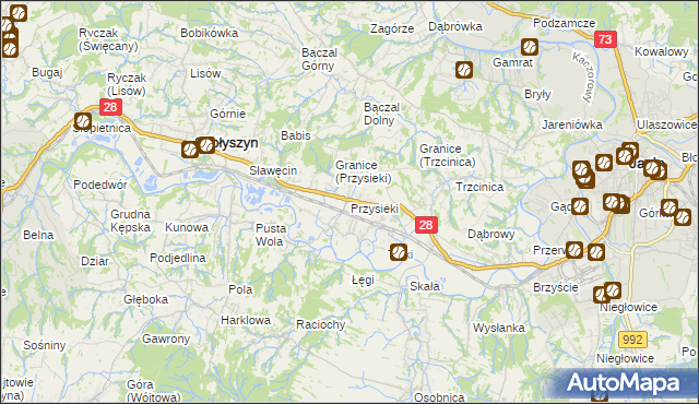 mapa Przysieki, Przysieki na mapie Targeo