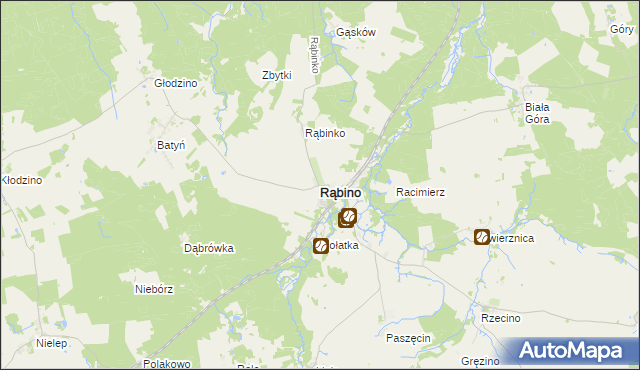 mapa Rąbino, Rąbino na mapie Targeo