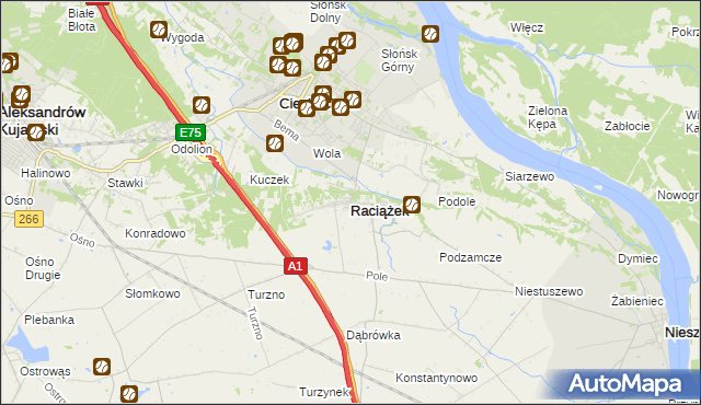 mapa Raciążek, Raciążek na mapie Targeo