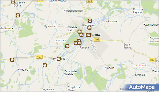 mapa Rączka, Rączka na mapie Targeo