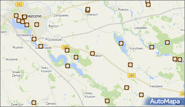 mapa Raduń gmina Choszczno, Raduń gmina Choszczno na mapie Targeo