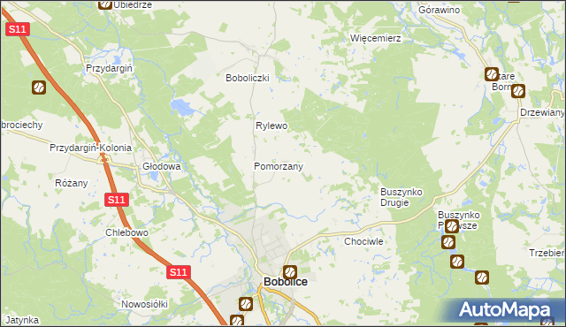 mapa Radwanki gmina Bobolice, Radwanki gmina Bobolice na mapie Targeo