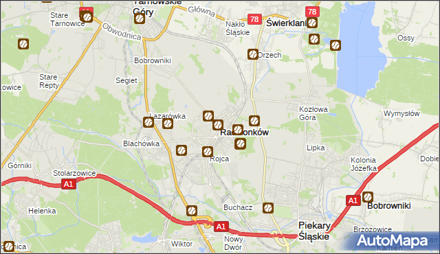 mapa Radzionków, Radzionków na mapie Targeo