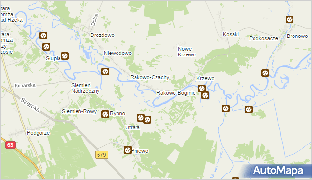 mapa Rakowo-Boginie, Rakowo-Boginie na mapie Targeo