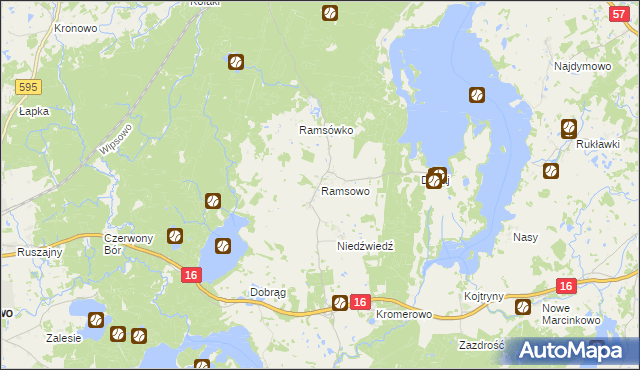 mapa Ramsowo, Ramsowo na mapie Targeo