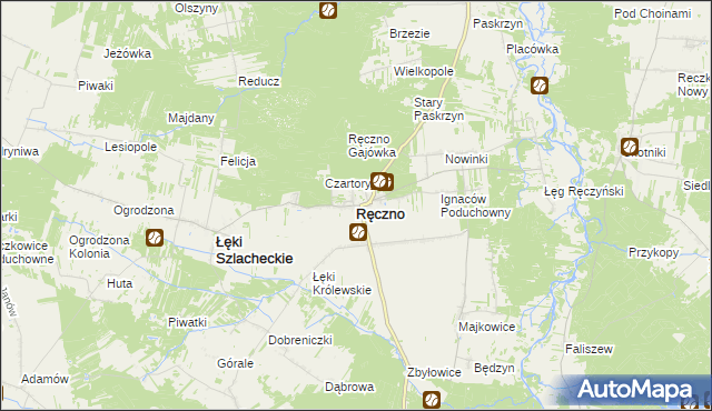 mapa Ręczno, Ręczno na mapie Targeo