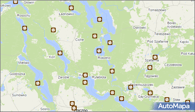 mapa Robotno, Robotno na mapie Targeo
