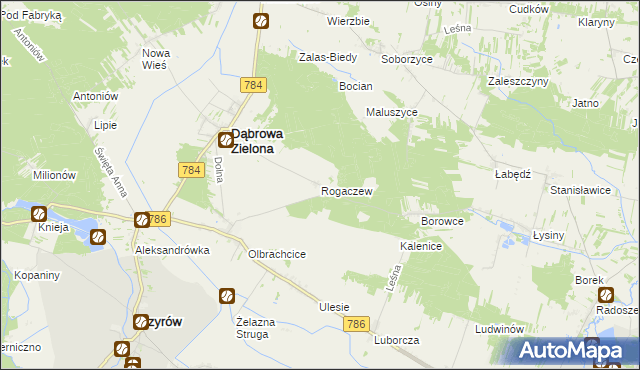 mapa Rogaczew, Rogaczew na mapie Targeo