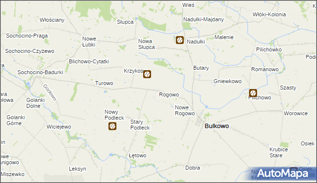 mapa Rogowo gmina Bulkowo, Rogowo gmina Bulkowo na mapie Targeo