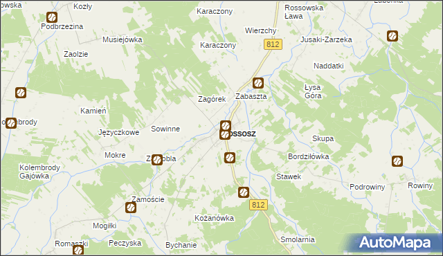 mapa Rossosz powiat bialski, Rossosz powiat bialski na mapie Targeo