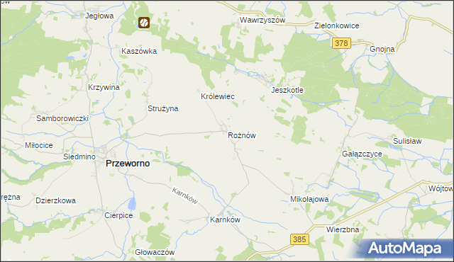 mapa Rożnów gmina Przeworno, Rożnów gmina Przeworno na mapie Targeo