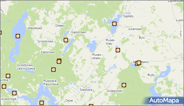 mapa Rusek Wielki, Rusek Wielki na mapie Targeo
