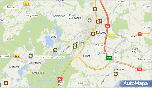 mapa Rutki gmina Żukowo, Rutki gmina Żukowo na mapie Targeo