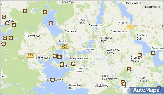 mapa Ryżówka, Ryżówka na mapie Targeo