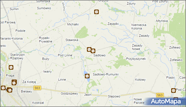 mapa Sadłowo gmina Rypin, Sadłowo gmina Rypin na mapie Targeo