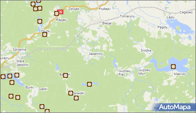 mapa Salminek, Salminek na mapie Targeo