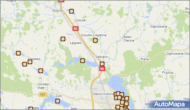 mapa Sedranki, Sedranki na mapie Targeo