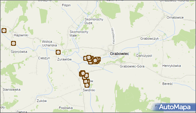 mapa Siedlisko gmina Grabowiec, Siedlisko gmina Grabowiec na mapie Targeo