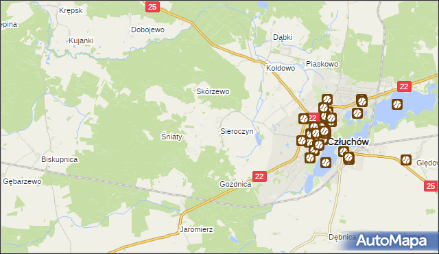 mapa Sieroczyn, Sieroczyn na mapie Targeo