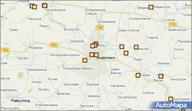mapa Skalbmierz, Skalbmierz na mapie Targeo
