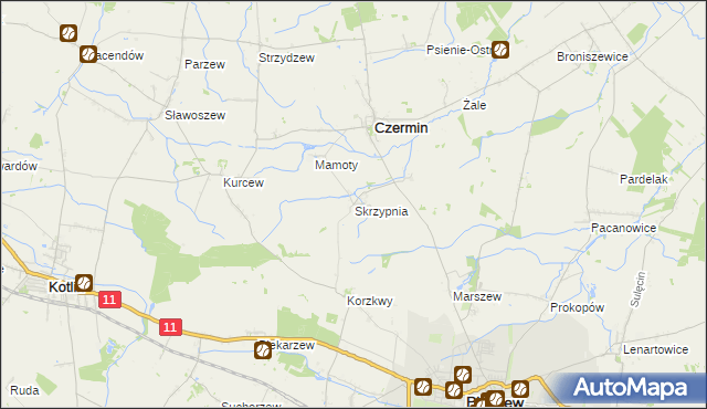 mapa Skrzypnia, Skrzypnia na mapie Targeo