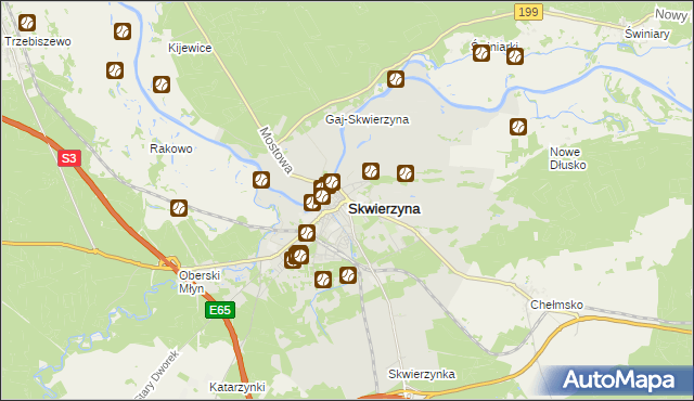 mapa Skwierzyna, Skwierzyna na mapie Targeo