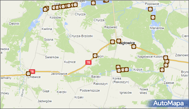 mapa Ślęcin, Ślęcin na mapie Targeo