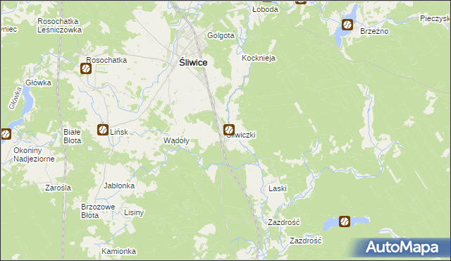 mapa Śliwiczki, Śliwiczki na mapie Targeo
