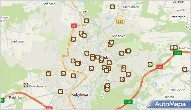 mapa Słupska, Słupsk na mapie Targeo
