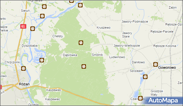 mapa Smólnik gmina Goworowo, Smólnik gmina Goworowo na mapie Targeo