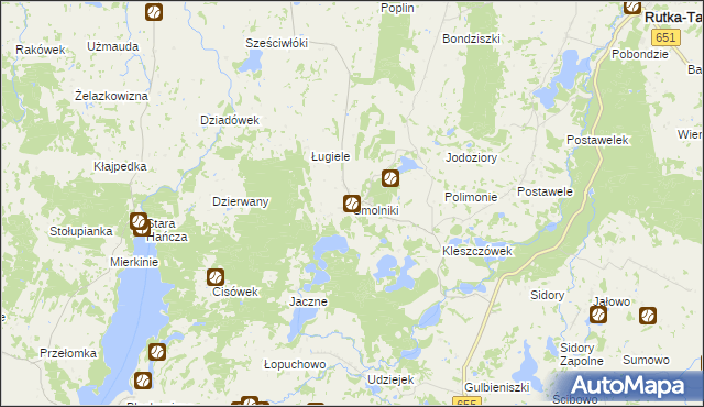 mapa Smolniki gmina Rutka-Tartak, Smolniki gmina Rutka-Tartak na mapie Targeo