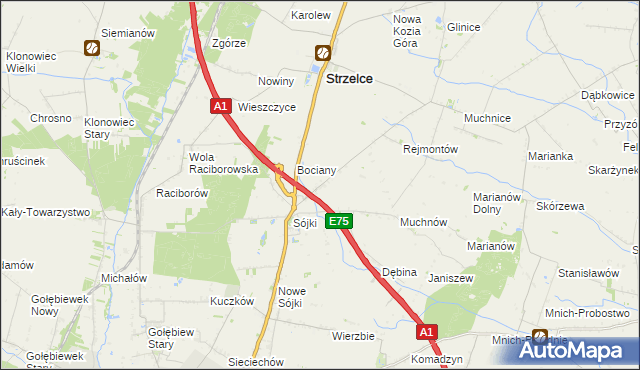 mapa Sójki-Parcel, Sójki-Parcel na mapie Targeo