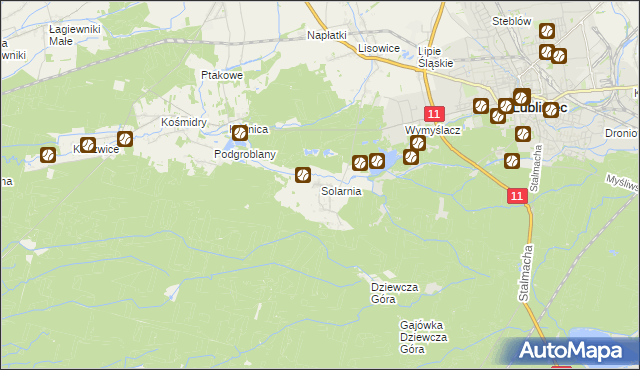 mapa Solarnia gmina Pawonków, Solarnia gmina Pawonków na mapie Targeo