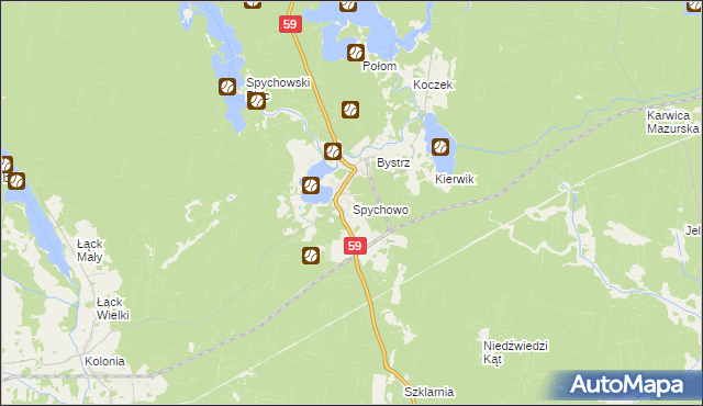 mapa Spychowo, Spychowo na mapie Targeo