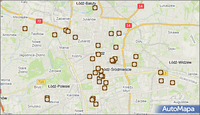 mapa Śródmieście gmina Łódź, Śródmieście gmina Łódź na mapie Targeo