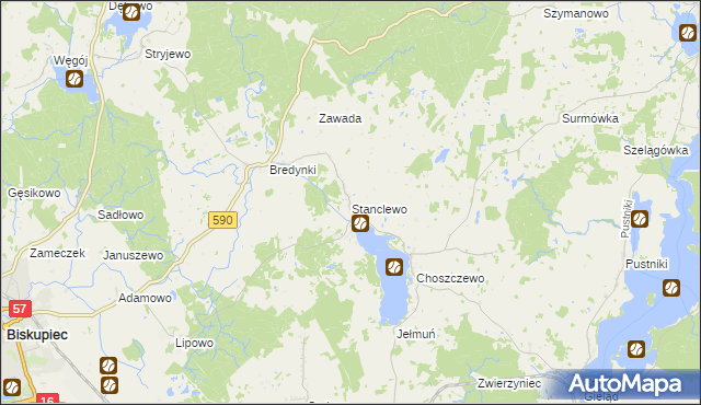 mapa Stanclewo, Stanclewo na mapie Targeo