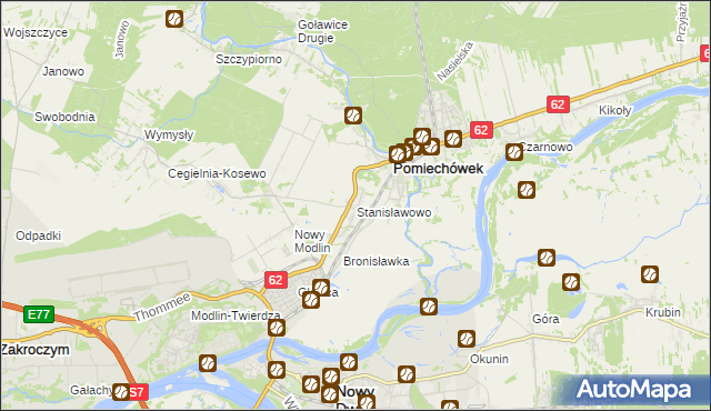 mapa Stanisławowo gmina Pomiechówek, Stanisławowo gmina Pomiechówek na mapie Targeo