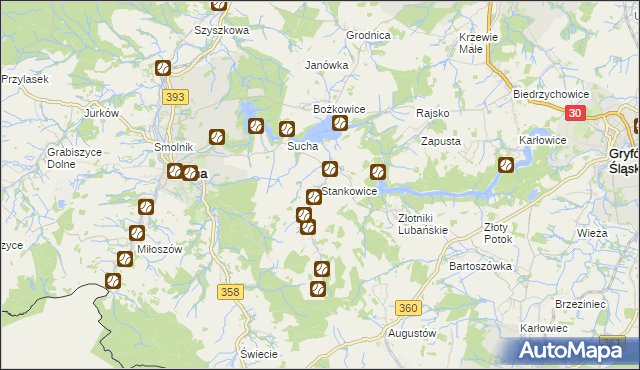 mapa Stankowice, Stankowice na mapie Targeo