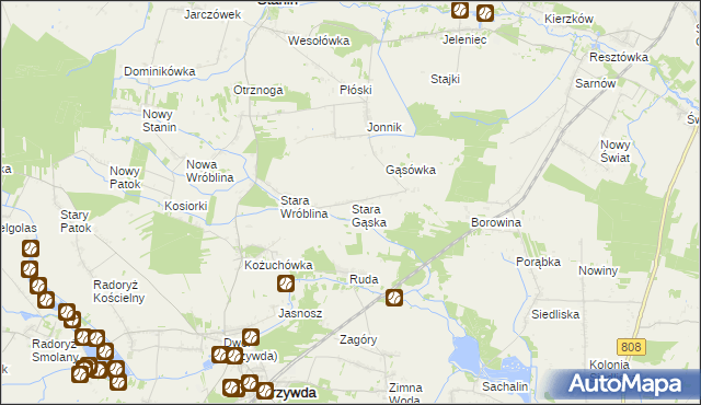 mapa Stara Gąska, Stara Gąska na mapie Targeo