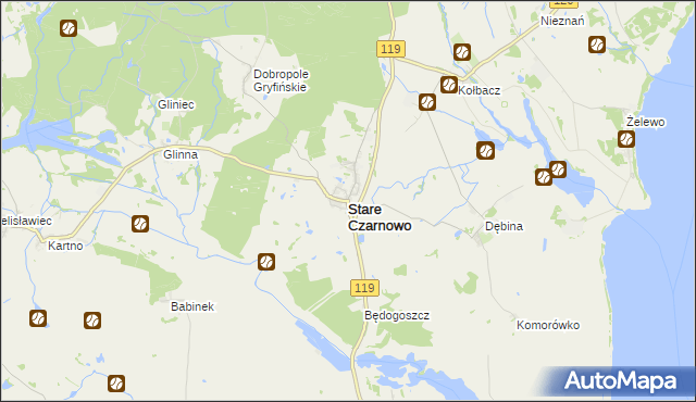 mapa Stare Czarnowo, Stare Czarnowo na mapie Targeo