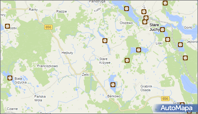 mapa Stare Krzywe, Stare Krzywe na mapie Targeo