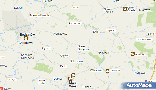 mapa Stare Święcice, Stare Święcice na mapie Targeo