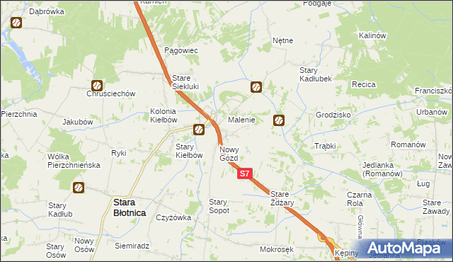 mapa Stary Gózd, Stary Gózd na mapie Targeo