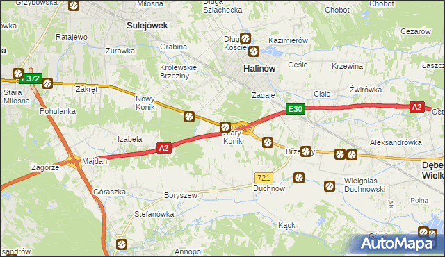 mapa Stary Konik, Stary Konik na mapie Targeo