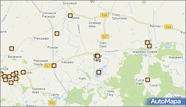 mapa Stary Targ, Stary Targ na mapie Targeo