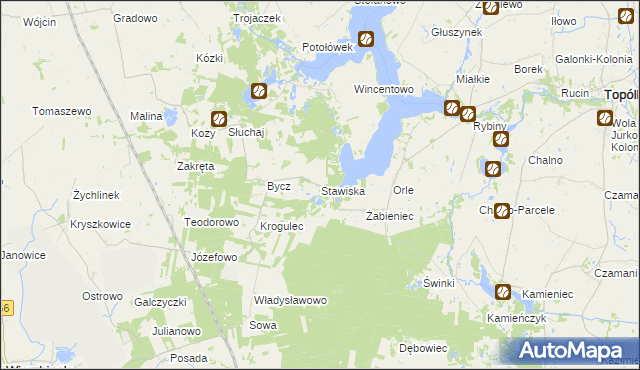 mapa Stawiska gmina Piotrków Kujawski, Stawiska gmina Piotrków Kujawski na mapie Targeo