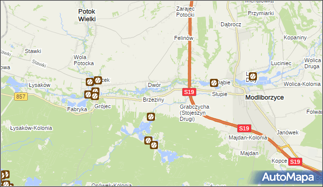 mapa Stojeszyn Drugi, Stojeszyn Drugi na mapie Targeo